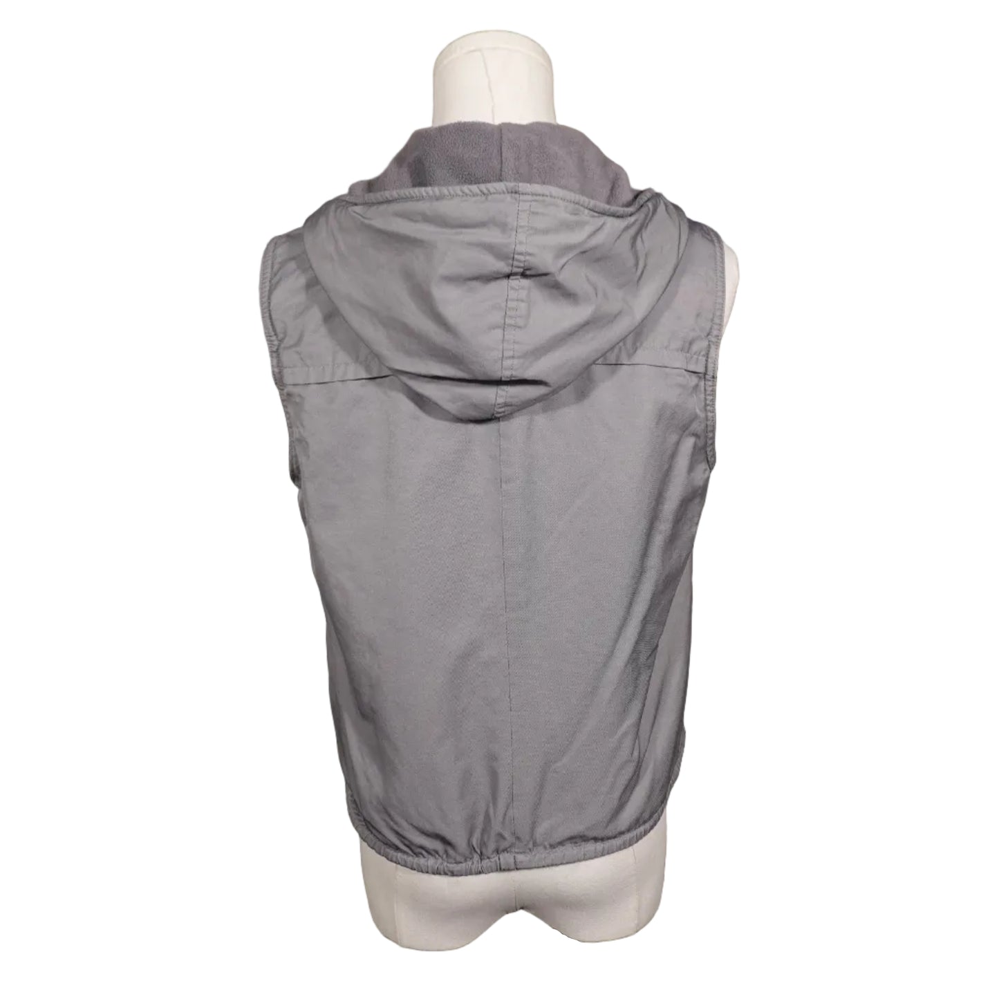 Esprit Vintage Gray Hooded Fleece Vest-S