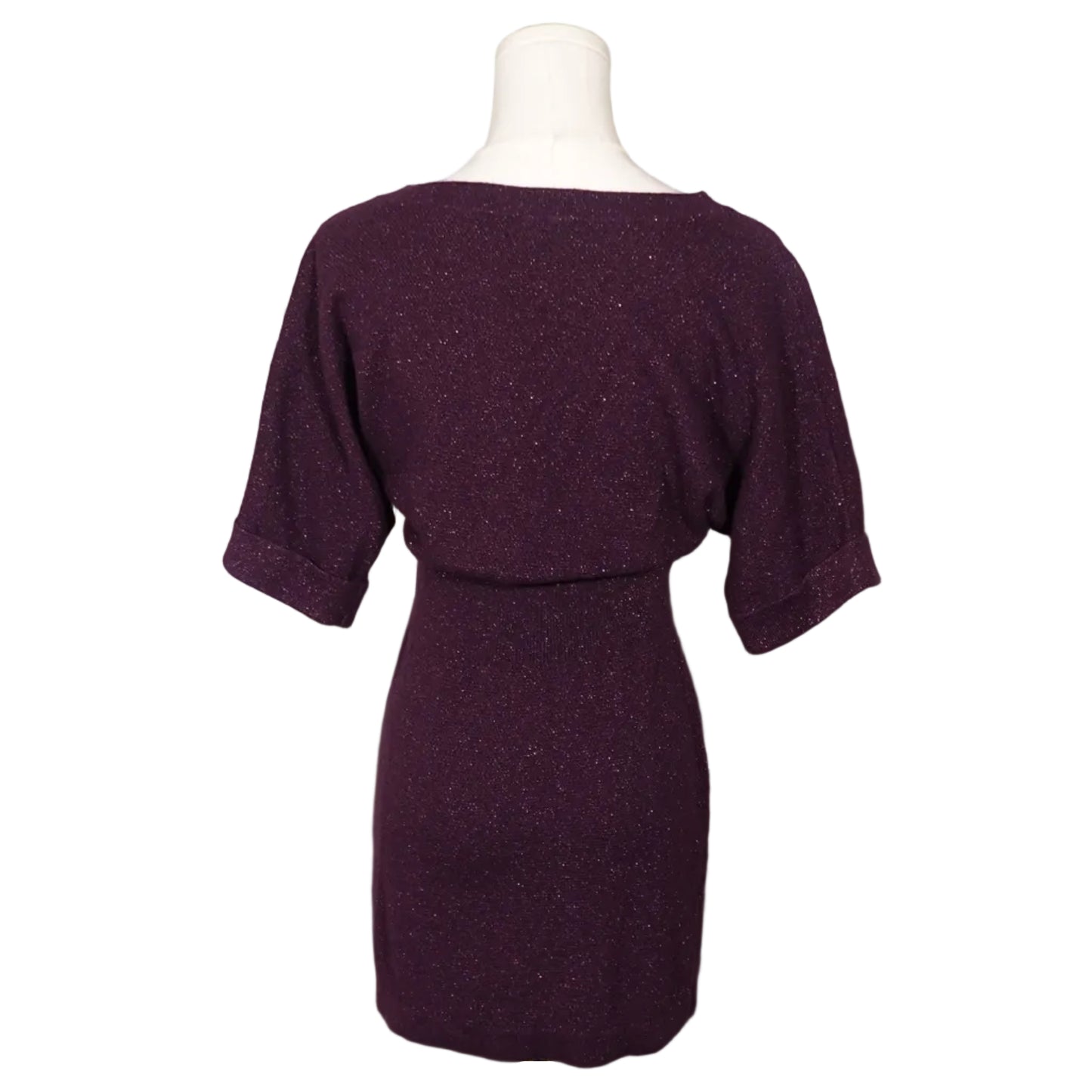 The Midnight Sparkle Mini Sweater Dress-XS
