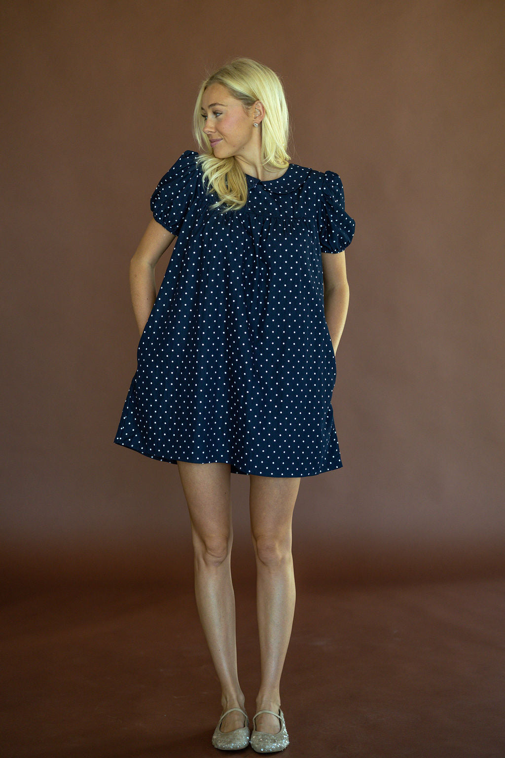 Polka Dot Babydoll Mini Dress