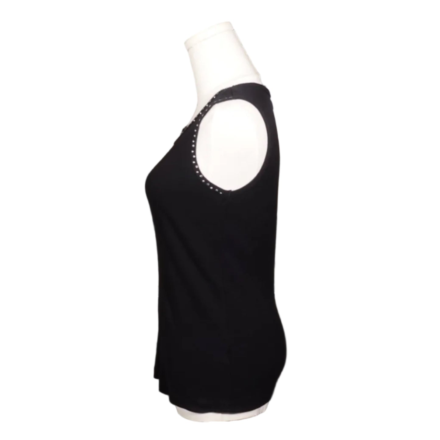 Black Rhinestone Tank-S