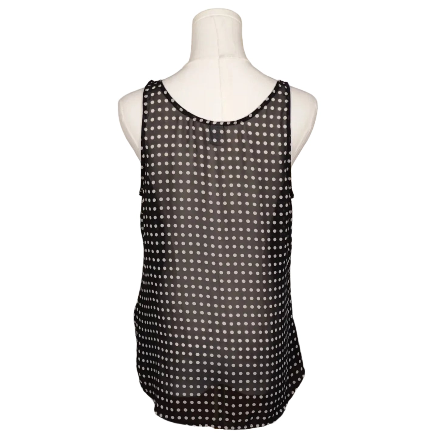 Polka Dot Sheer Tank Top-M
