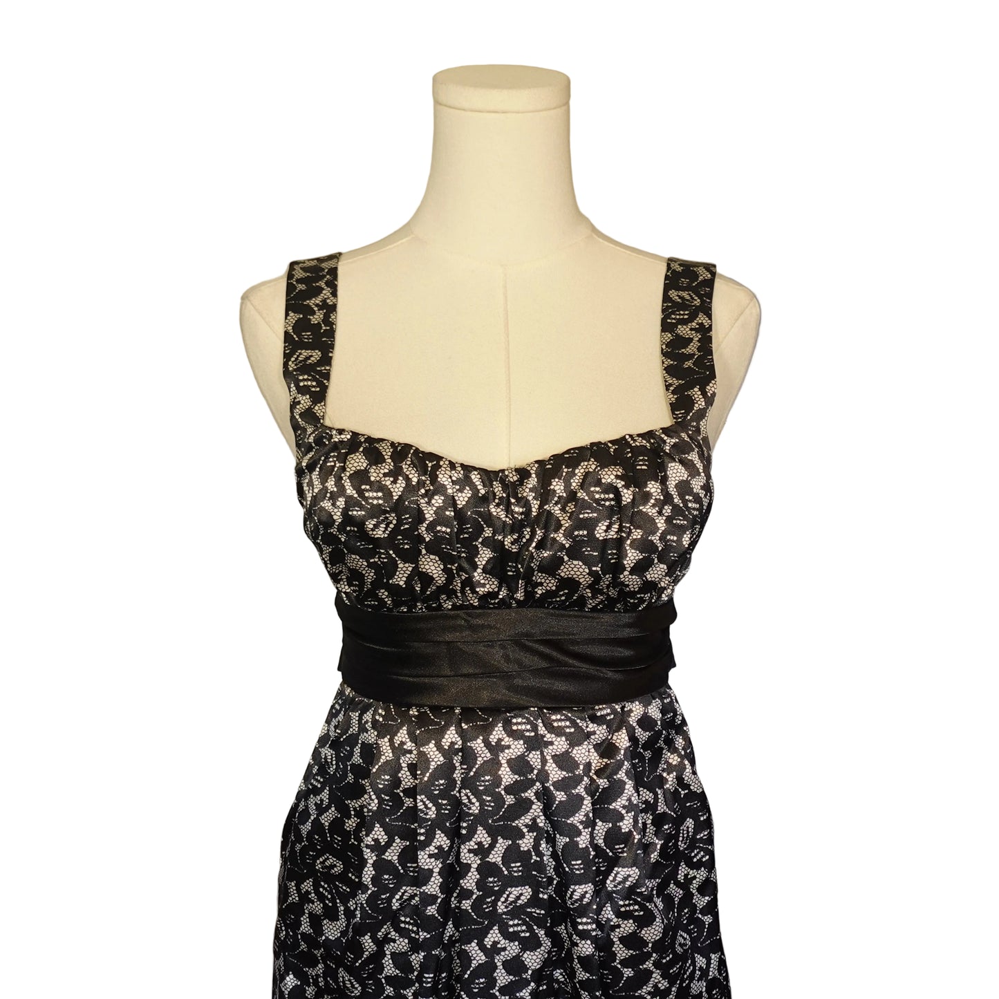 City Triangles Black & Ivory Lace Cocktail Dress-XS