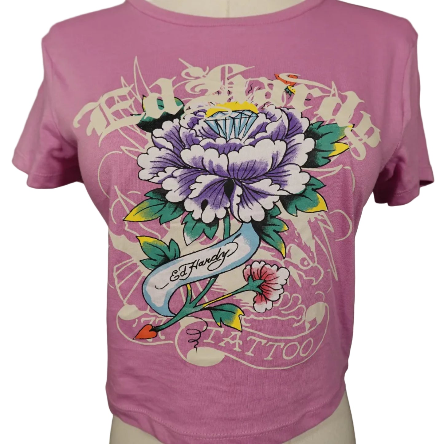 Ed Hardy Pink Tattoo Graphic Baby Tee