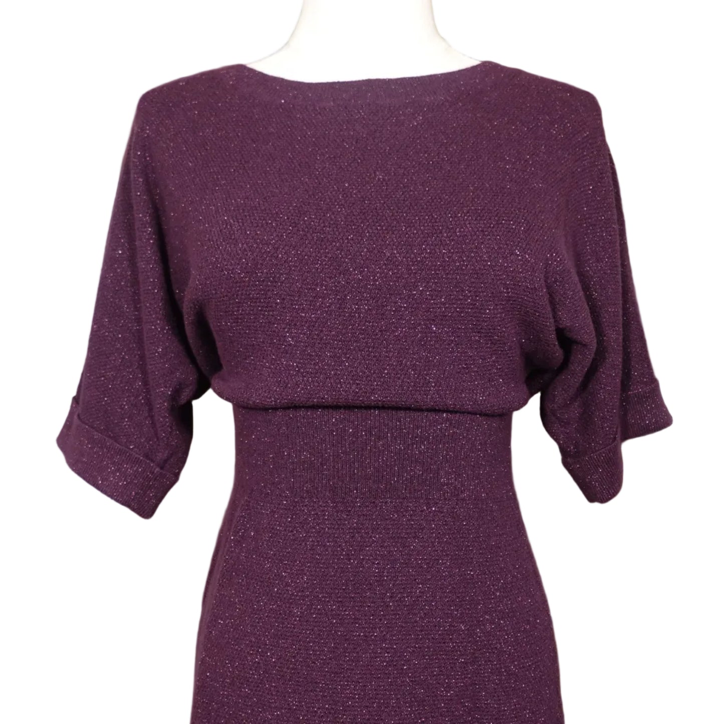 The Midnight Sparkle Mini Sweater Dress-XS