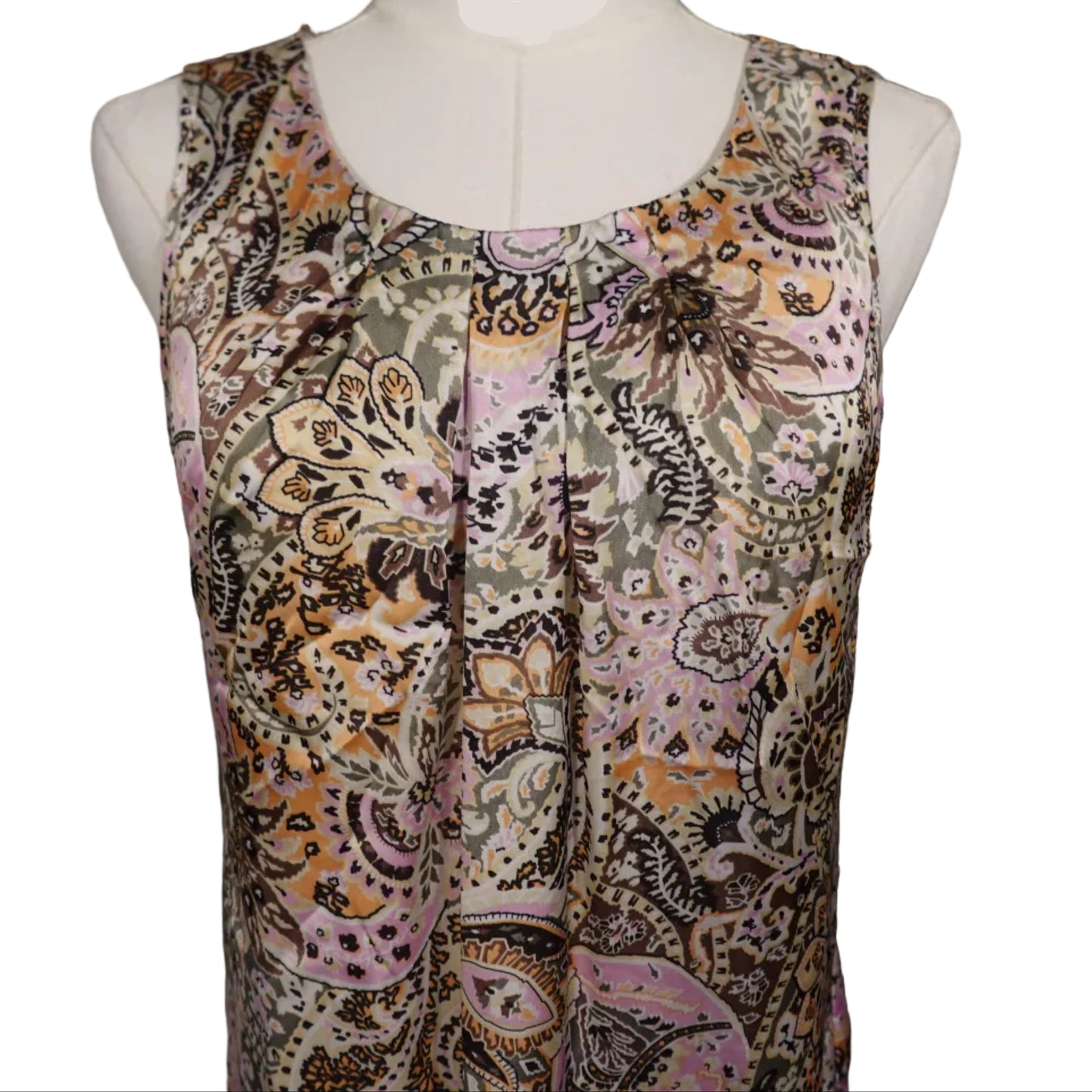Notations Sleeveless Paisley Blouse (S)