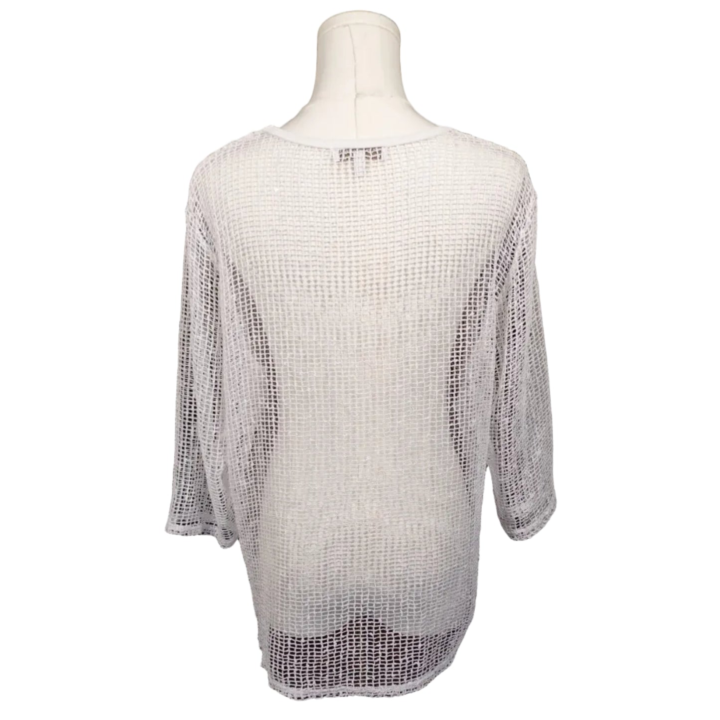 Ivory Open Knit Coastal Top-S