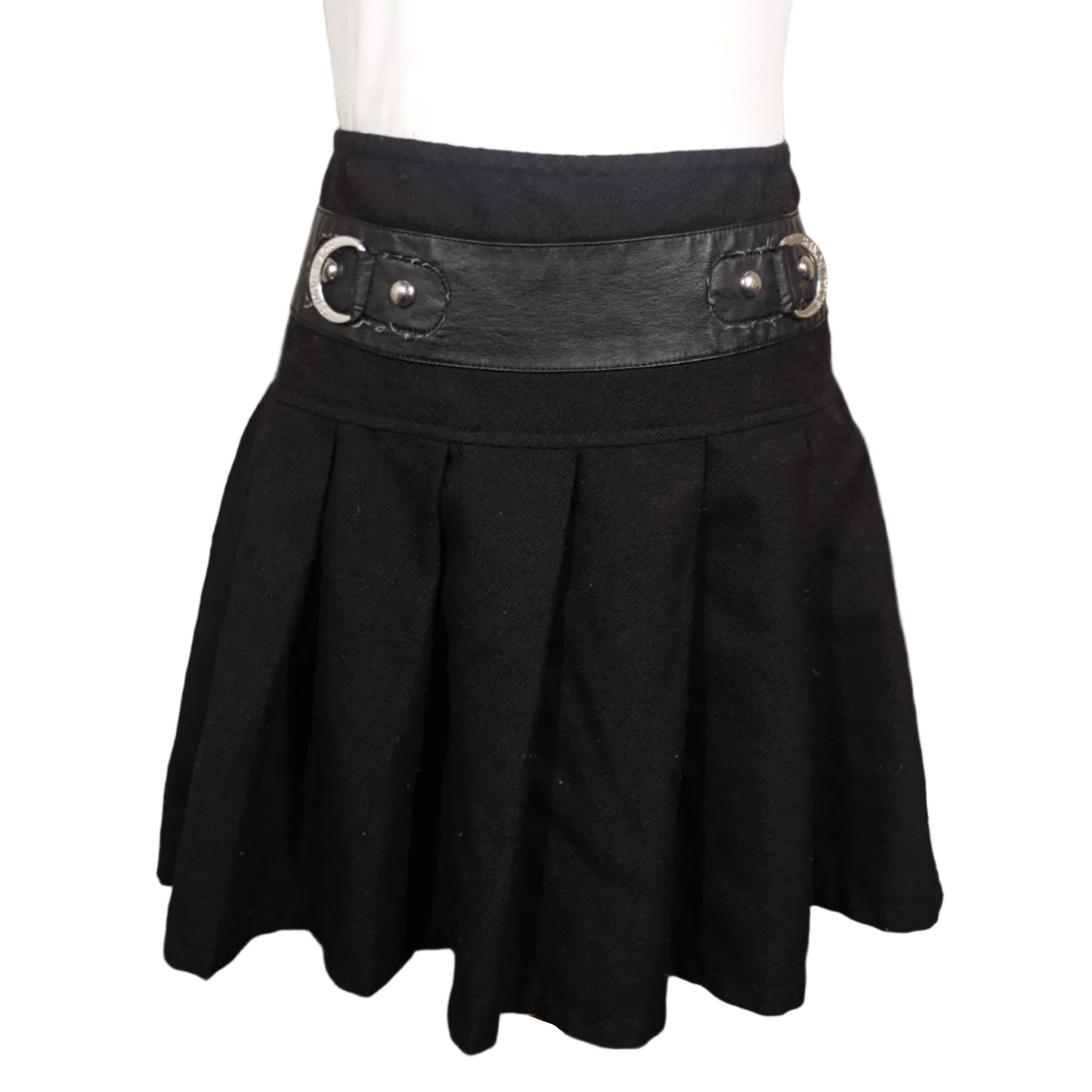 Royal Bones Black Pleated Mini Skirt – S