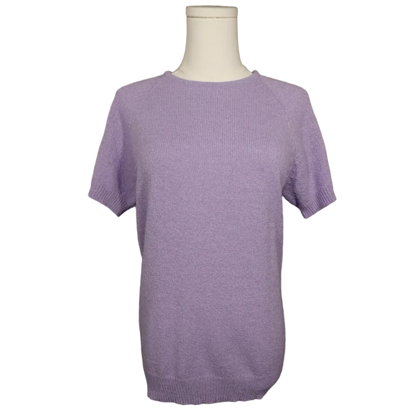 Carolyn Taylor Lavender Knit Short Sleeve Sweater (S)