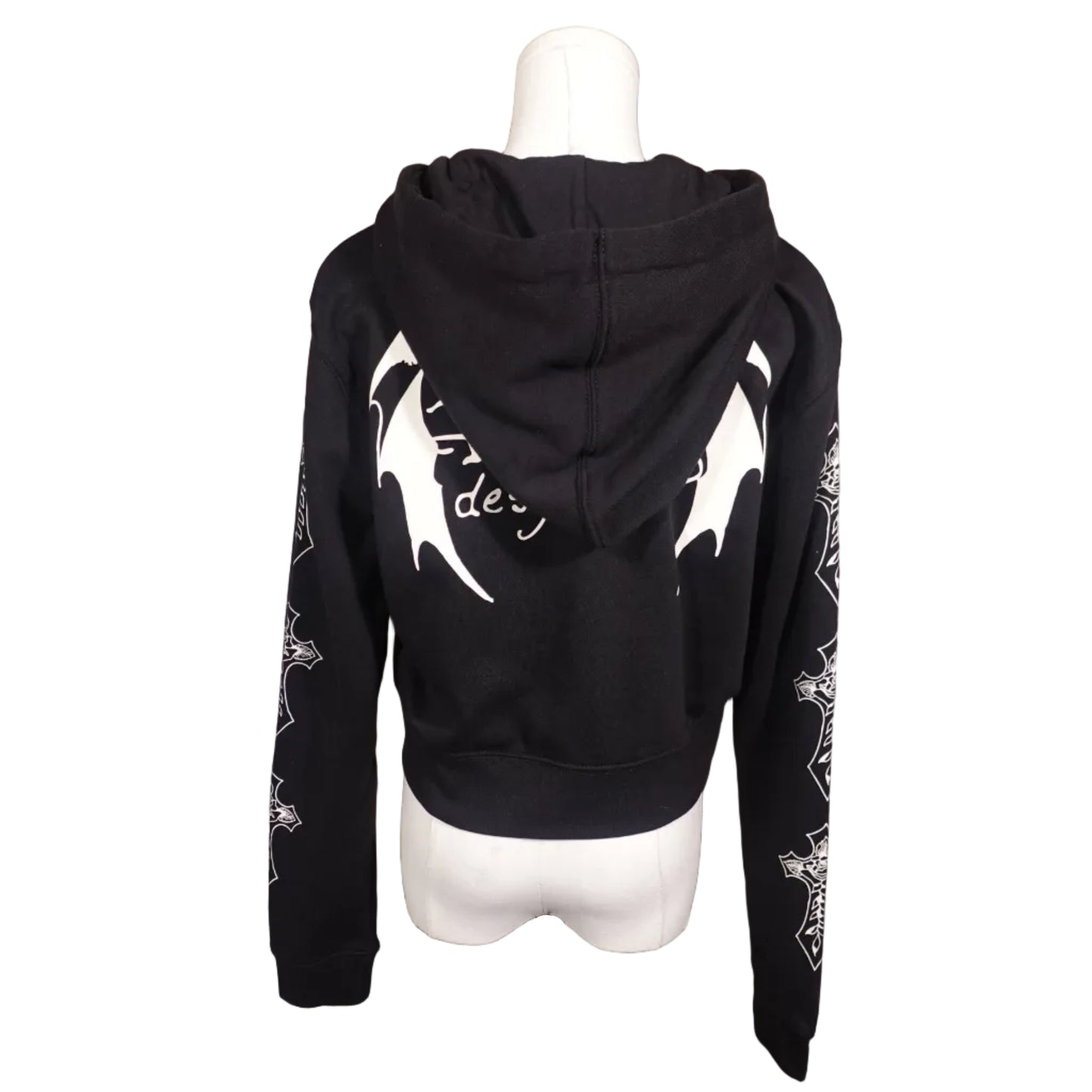 Ed Hardy Crosses Women's Zip Front Black Jacket-XL