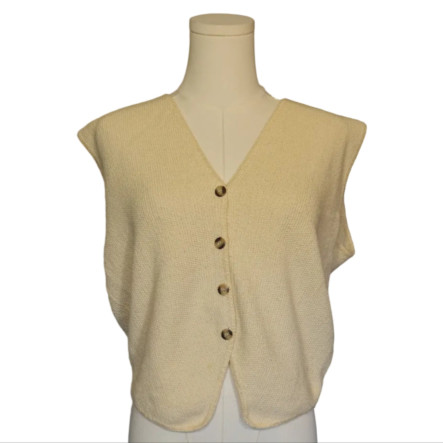 David Brett Cream Knit Vest