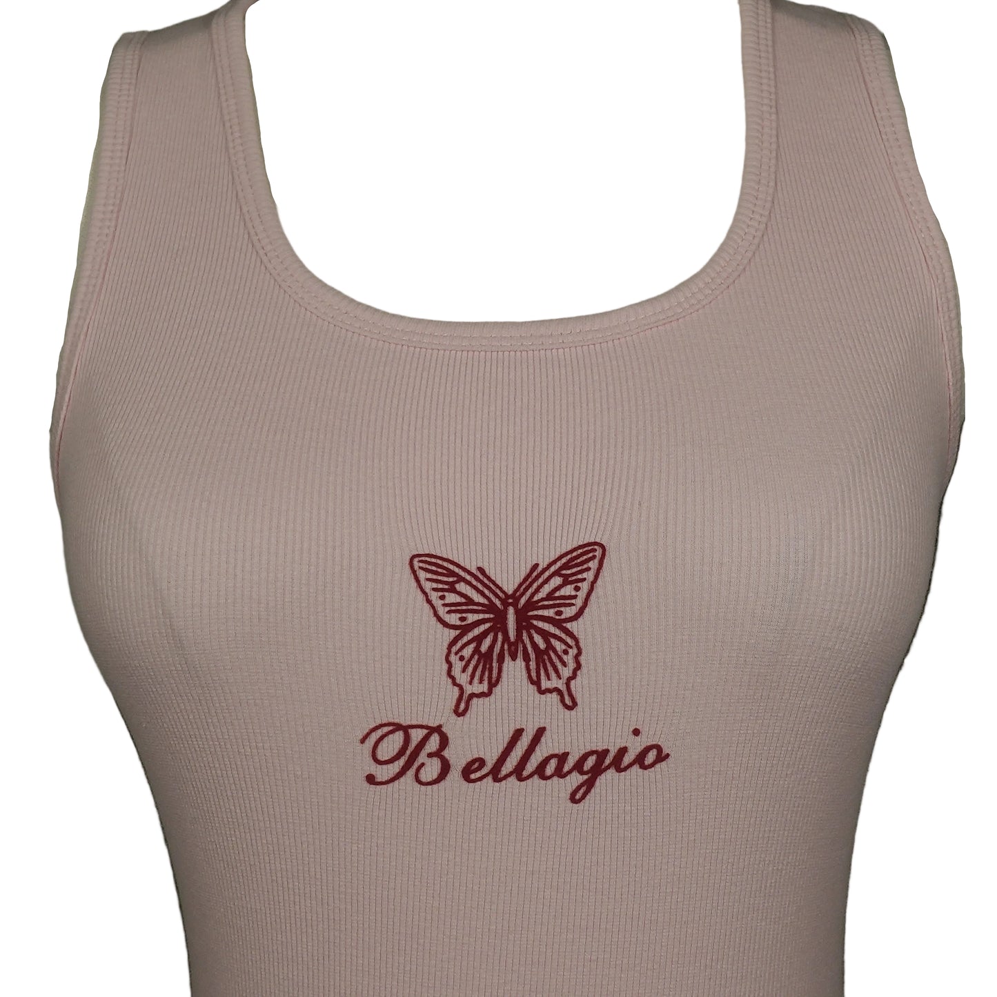 Bellagio Butterfly Ribbed Tank Top-M