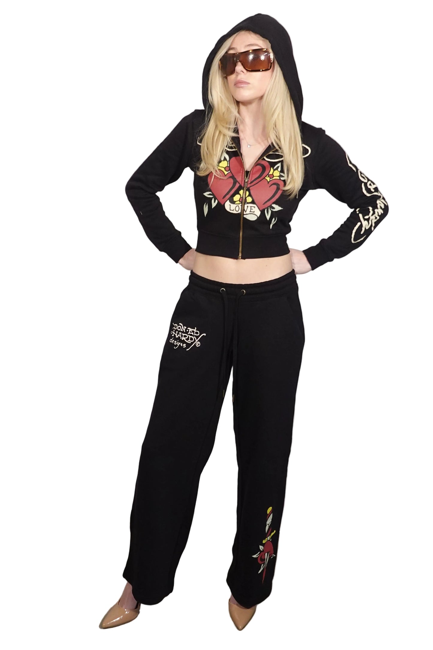Vintage Ed Hardy Black Sweat Set