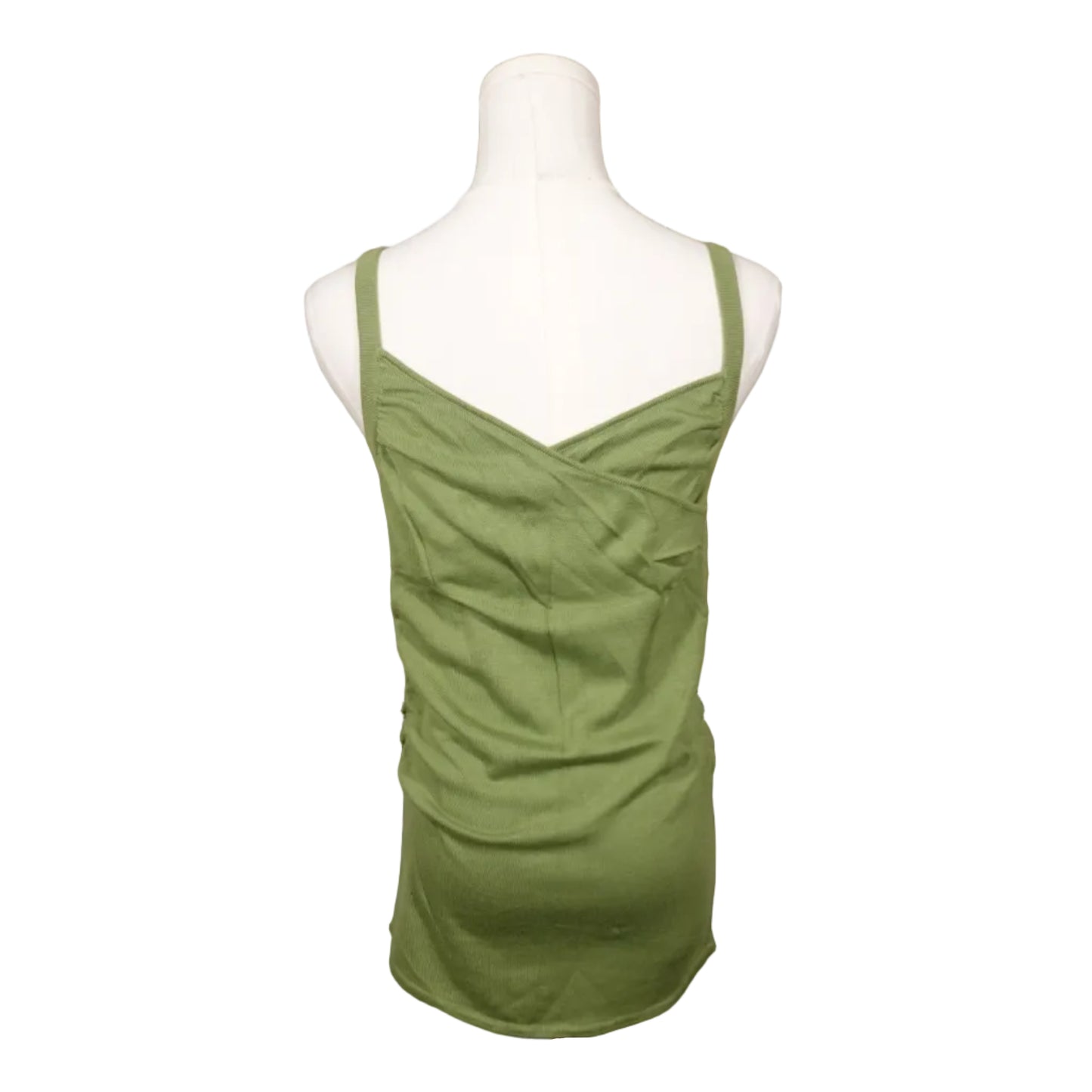 Olive Ruched Mini Dress-S
