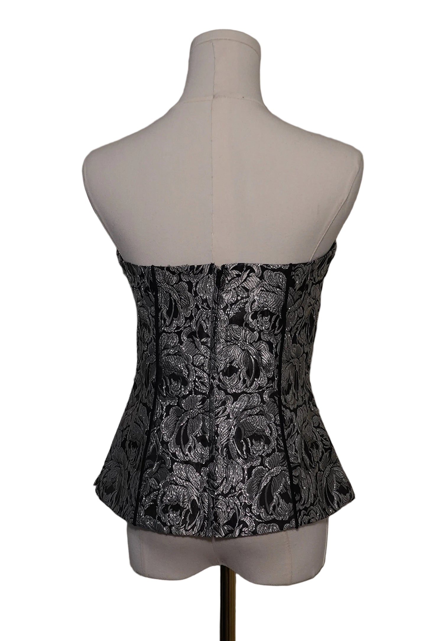 White House Black Market Velvet Rose Corset Top