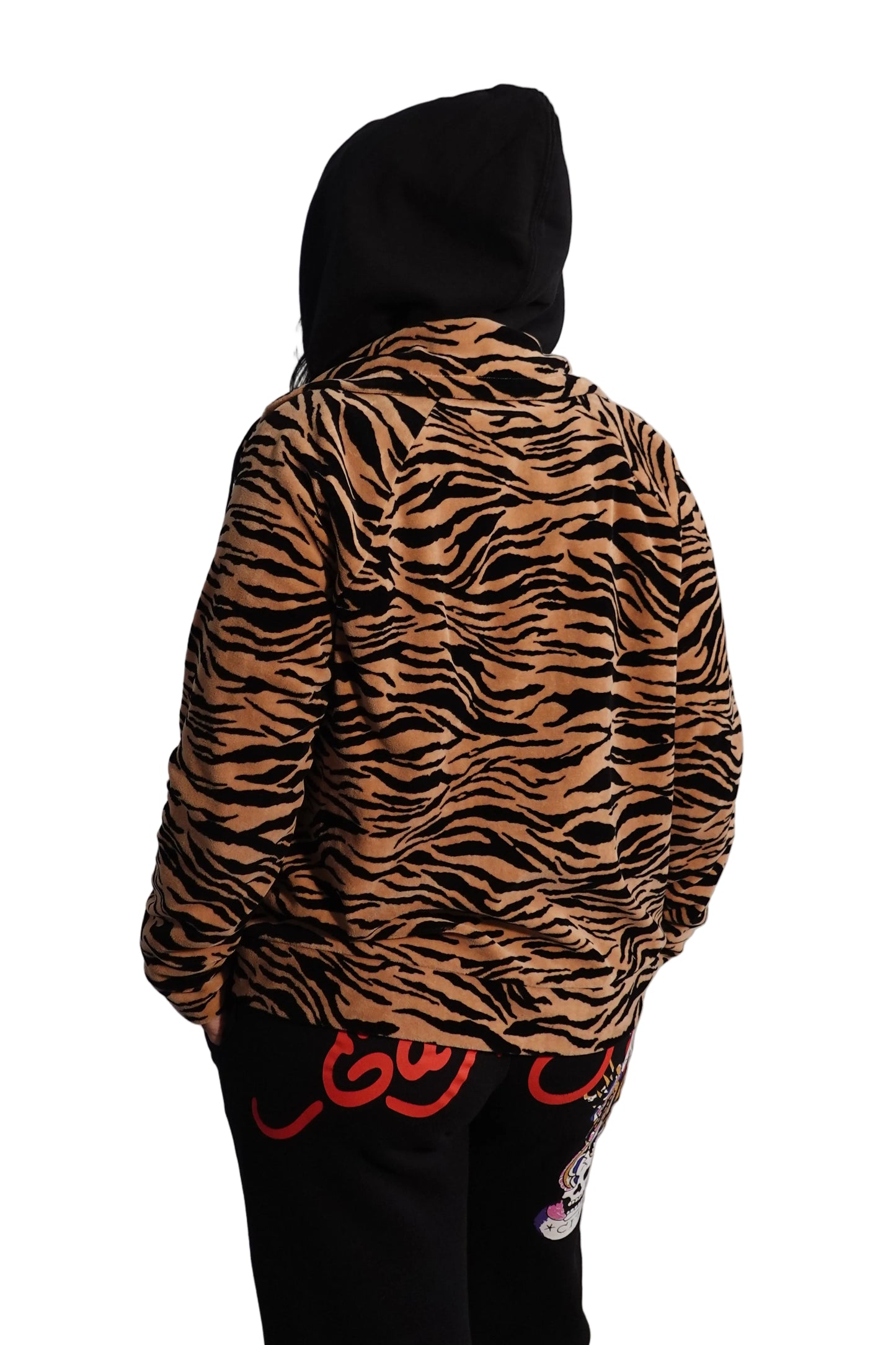 Jones New York Signature Tiger Print Zip Jacket-XL