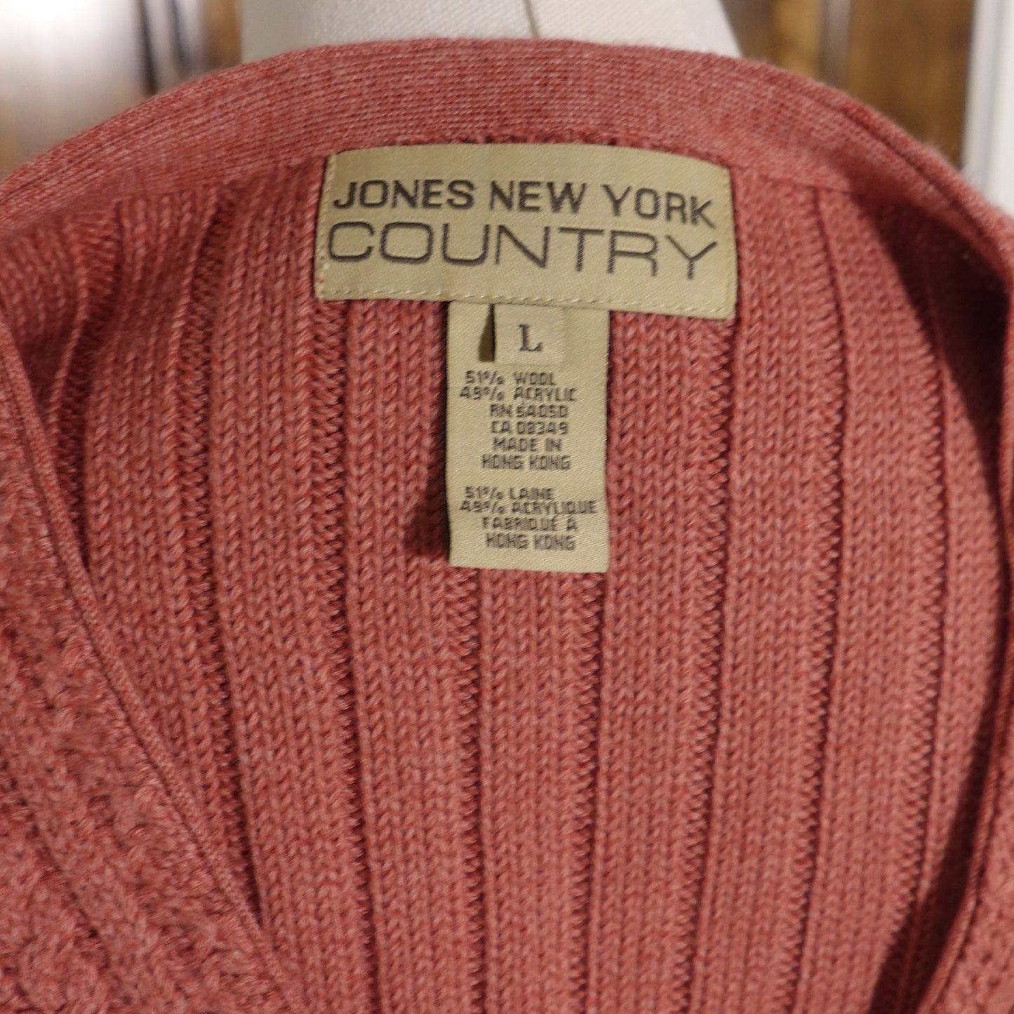 Jones New York Country Vintage Pink Knit Sweater Vest (L)