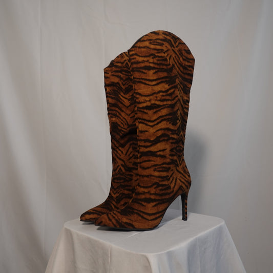 Brown Zebra Print Boot
