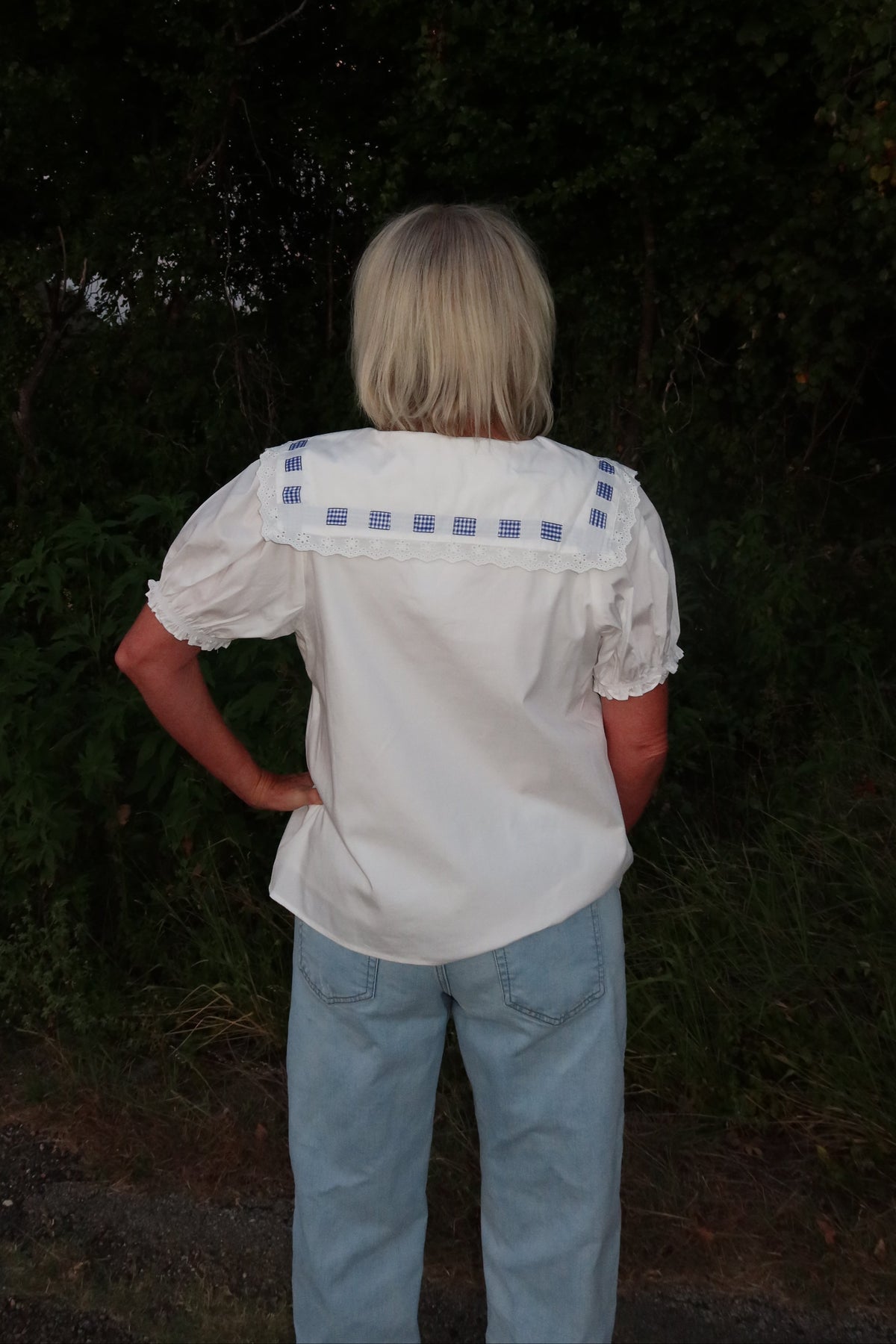 Miriam Gingham Sailor Top