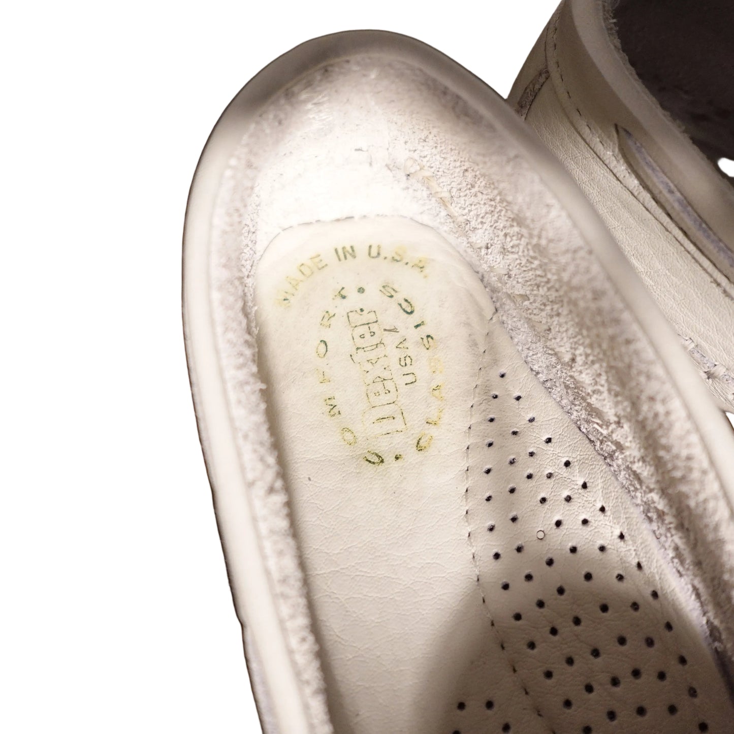 Vintage White Leather Loafers-6.5