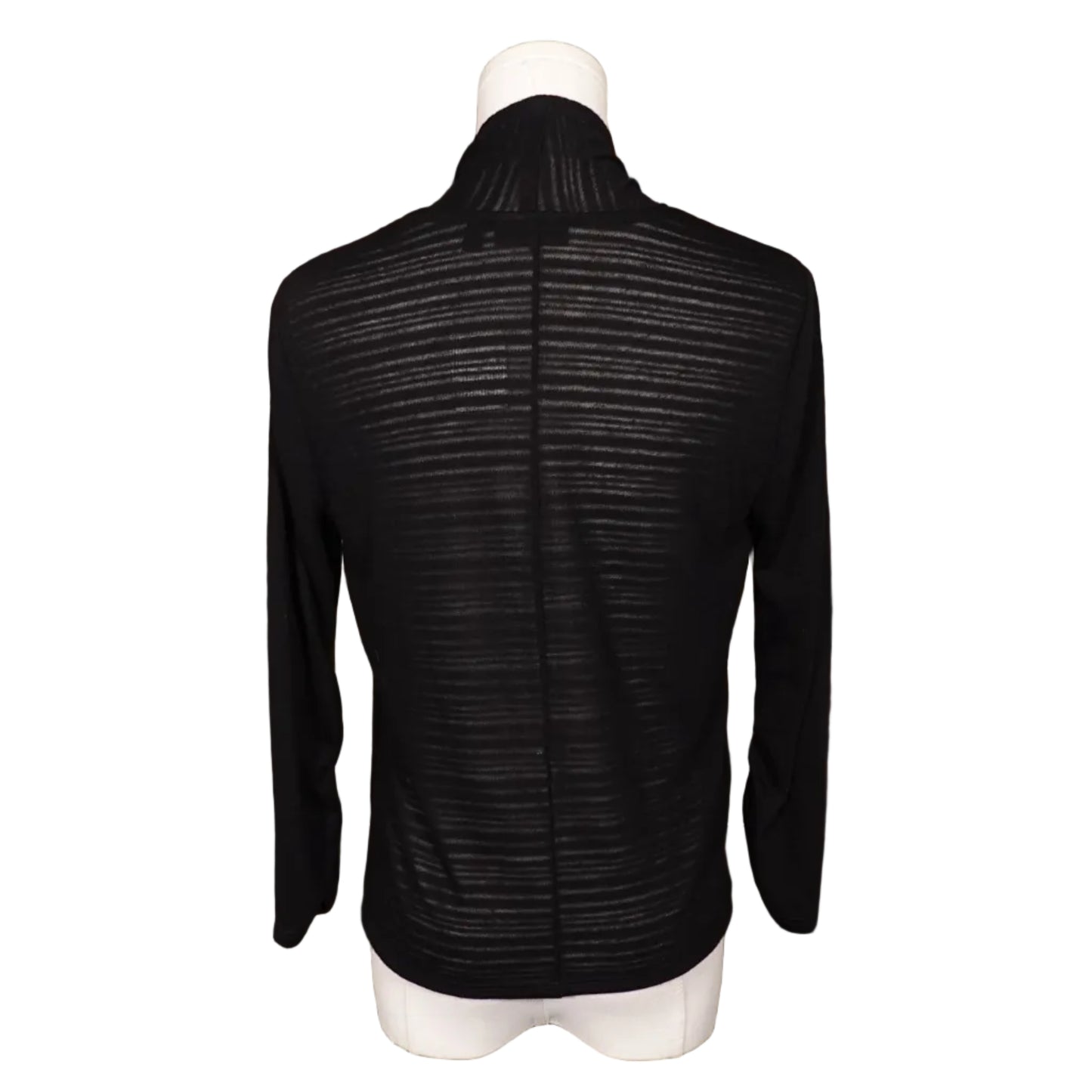 Apt. 9 Sheer Black Minimal Drape Cardigan-Petite M