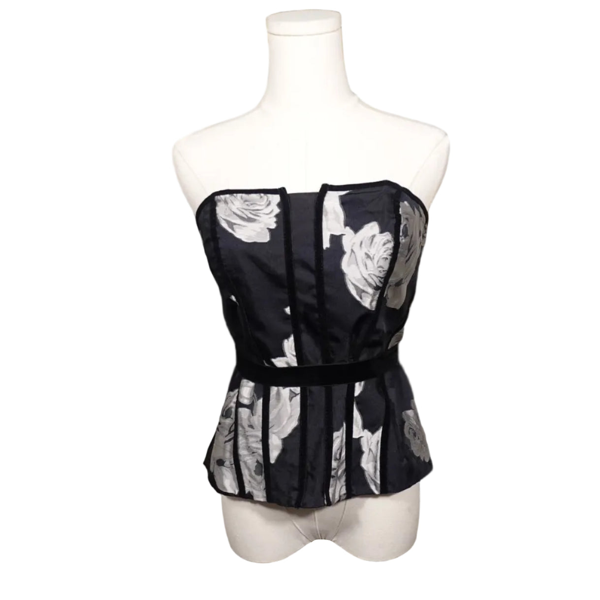 White House Black Market Silver Bloom Corset Top (4)