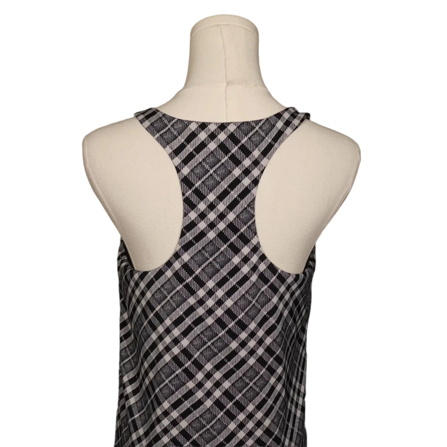 Express Black & White Plaid Racerback Tank (XS)
