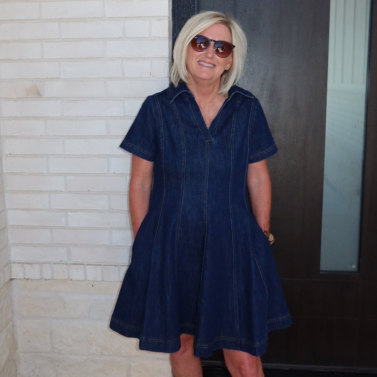 Dark Denim A Line Dress