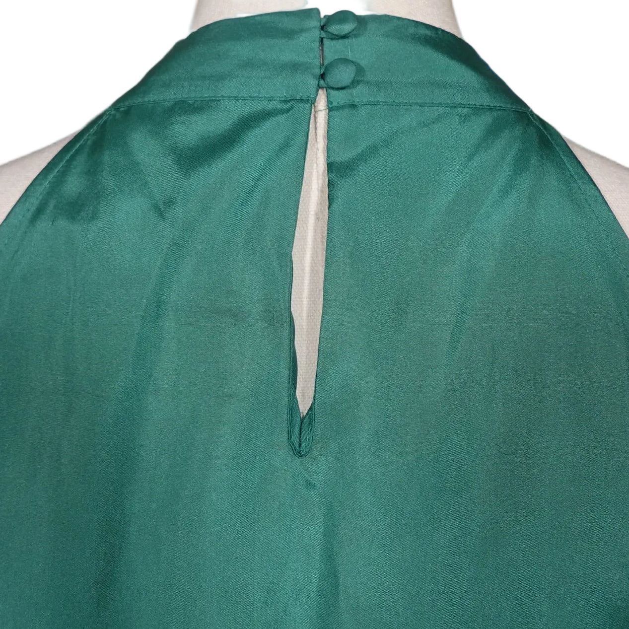 Emerald Satin Embellished Halter Top (XS)