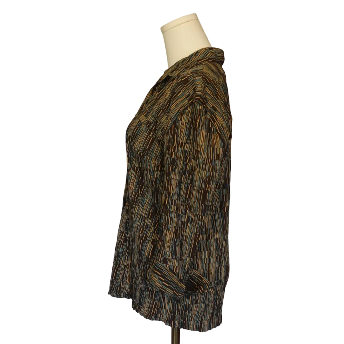 COMO Abstract Geo Button-Up Blouse-M