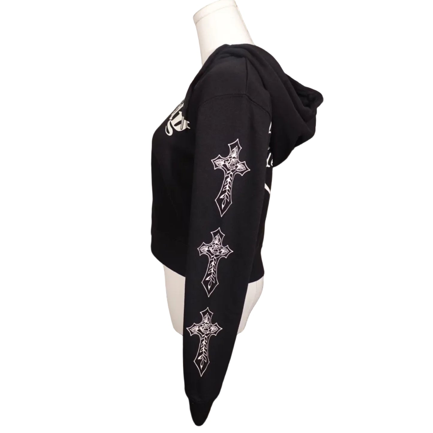 Ed Hardy Crosses Women's Zip Front Black Jacket-XL