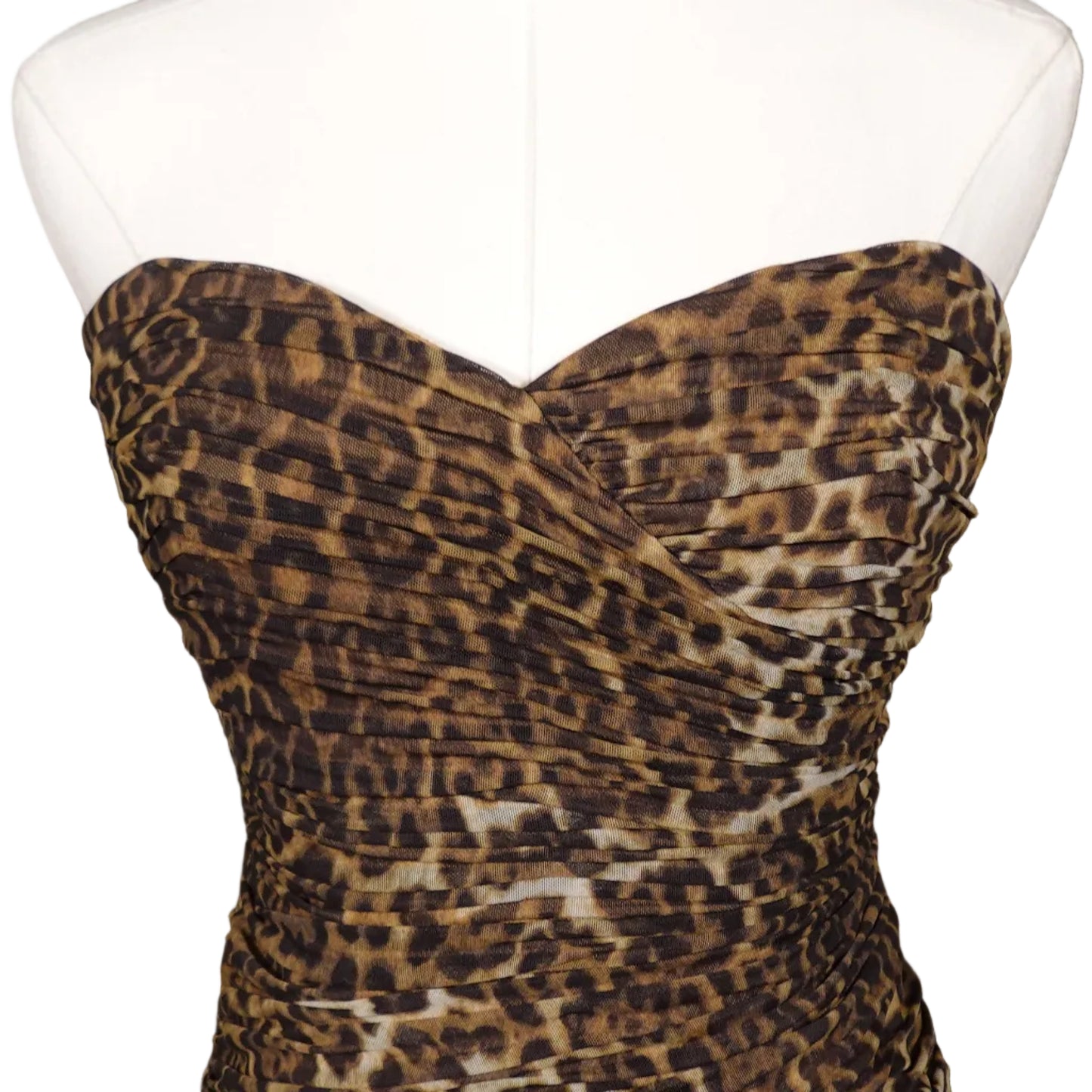BCBGMAXAZRIA Leopard Luxe Strapless Midi-6