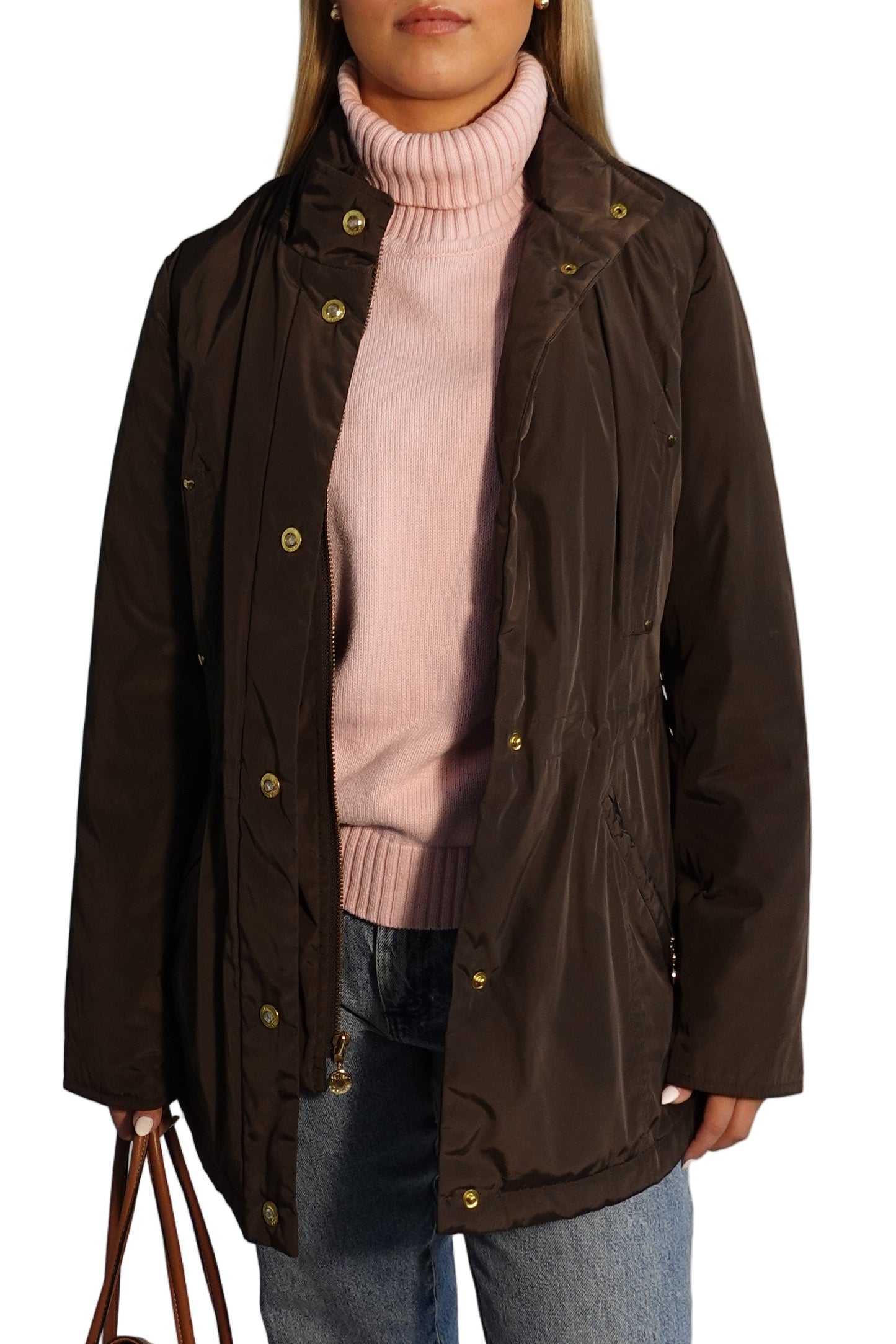 Betsey Johnson Leopard-Lined Parka Jacket-M