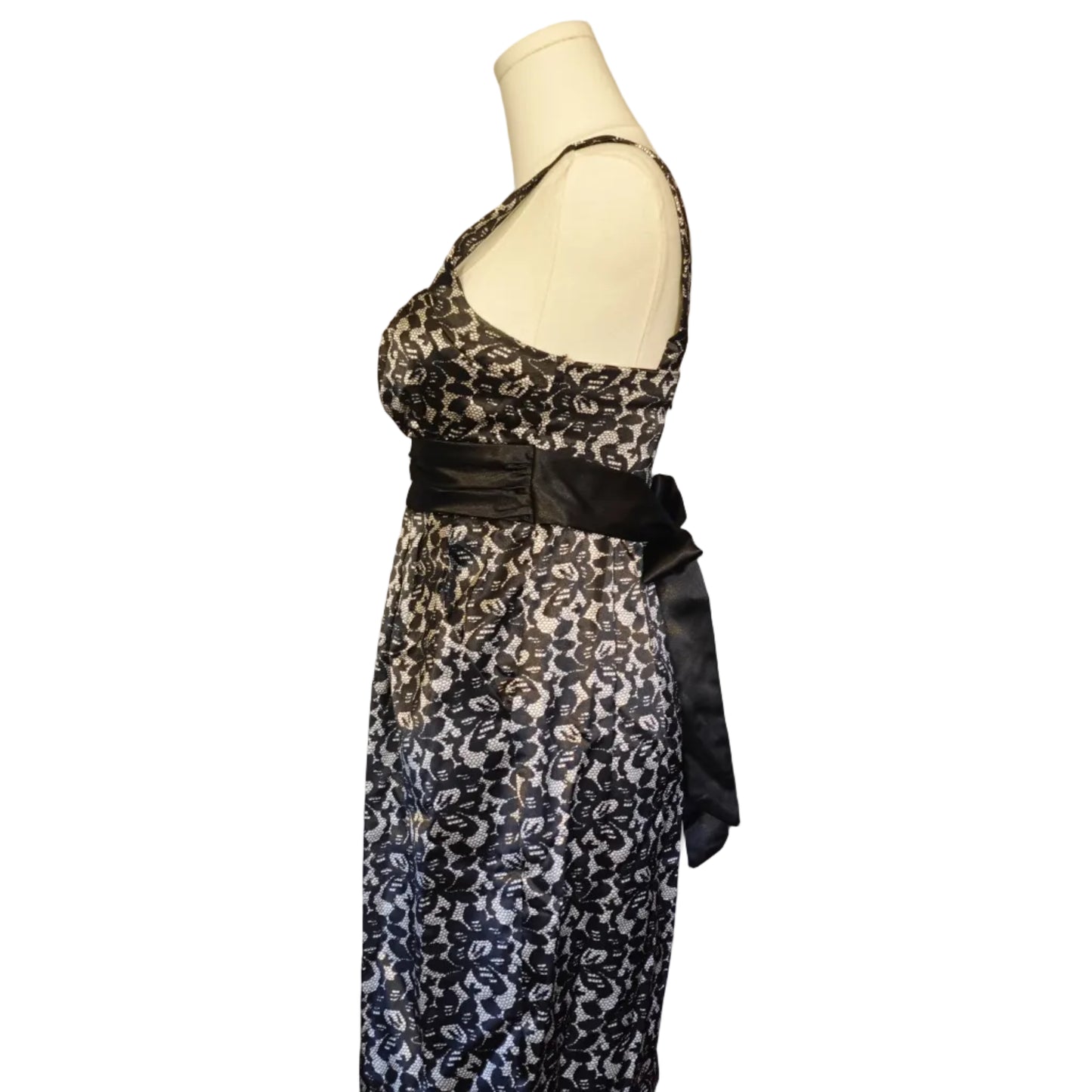 City Triangles Black & Ivory Lace Cocktail Dress-XS