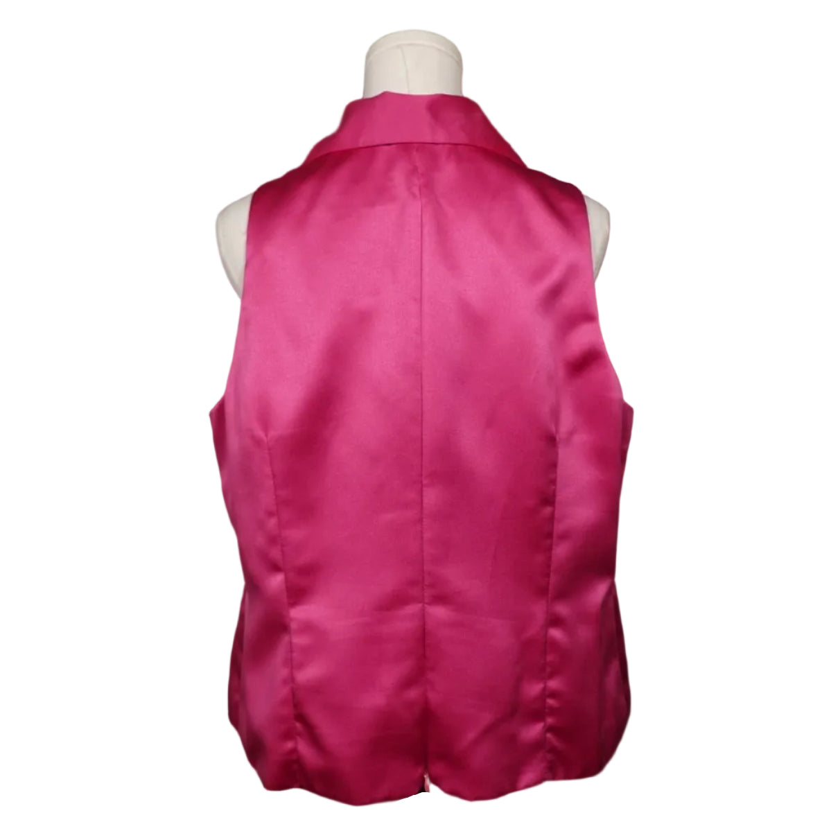 Hot Pink Satin Ruched Vest Top (16)