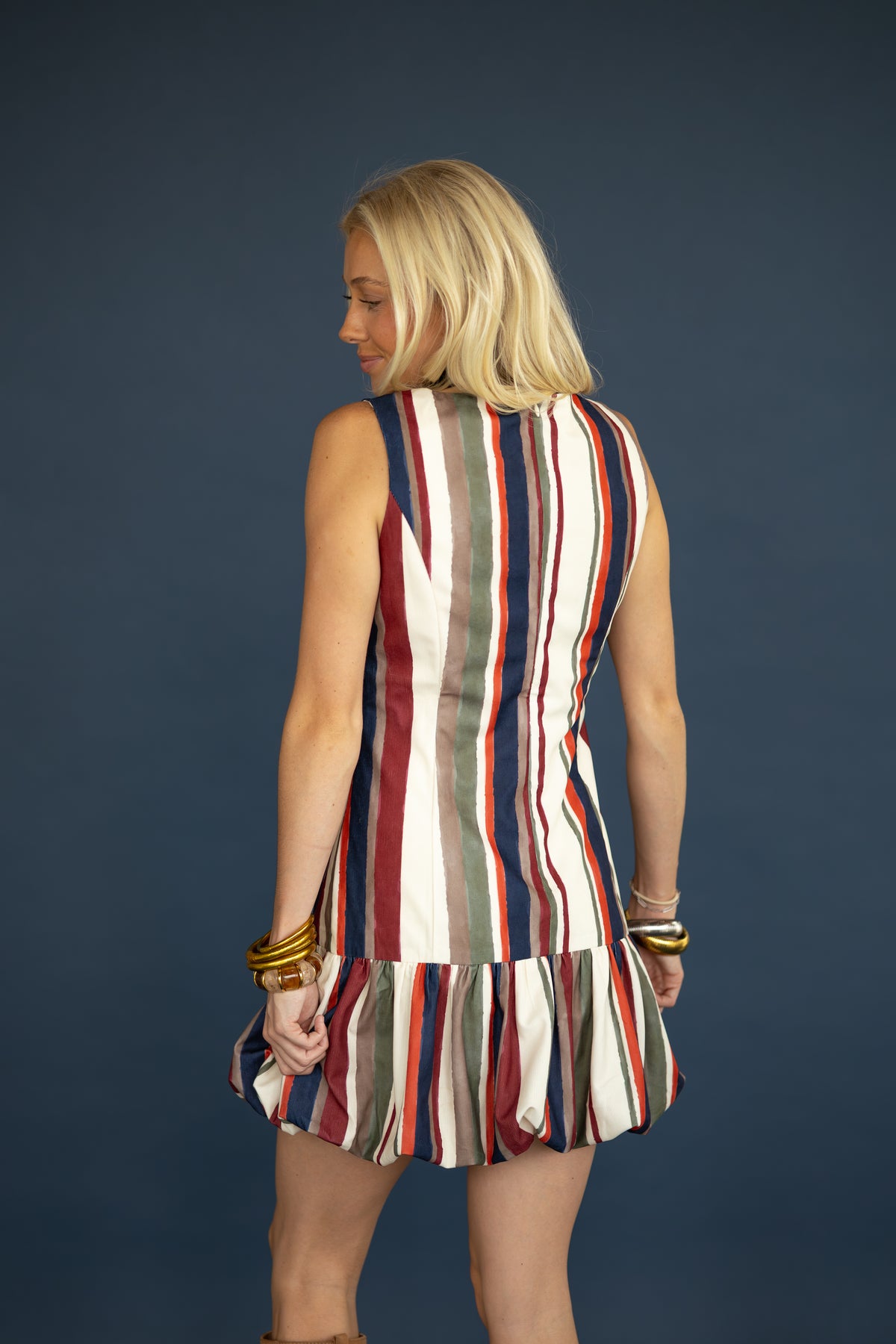 The Social Stripe Bubble Mini Dress