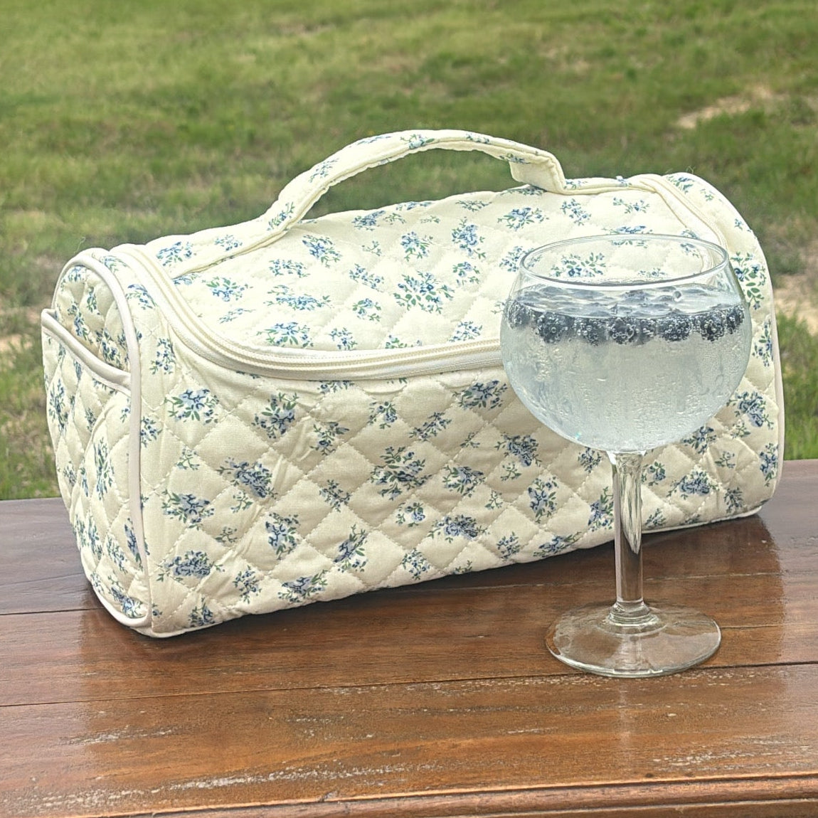 Bluebell Quilted Cosmetic Bag