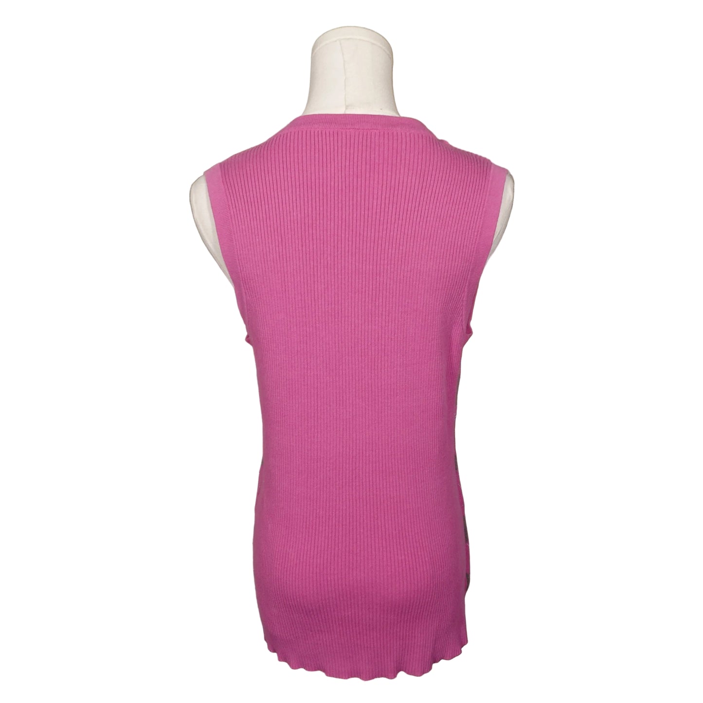 Maggie Lane Pink Plaid Sweater Vest (L)