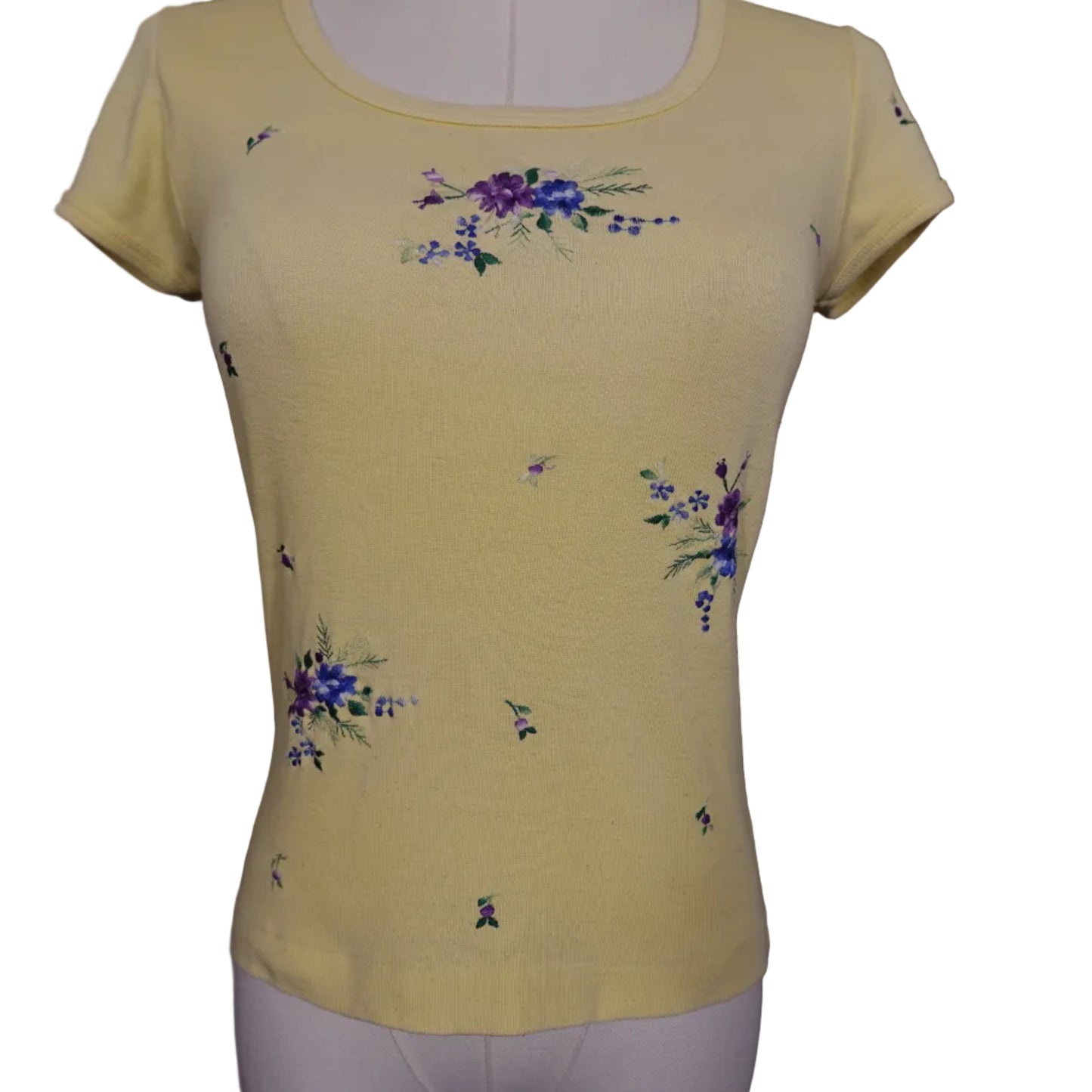 Yellow Floral Baby Tee
