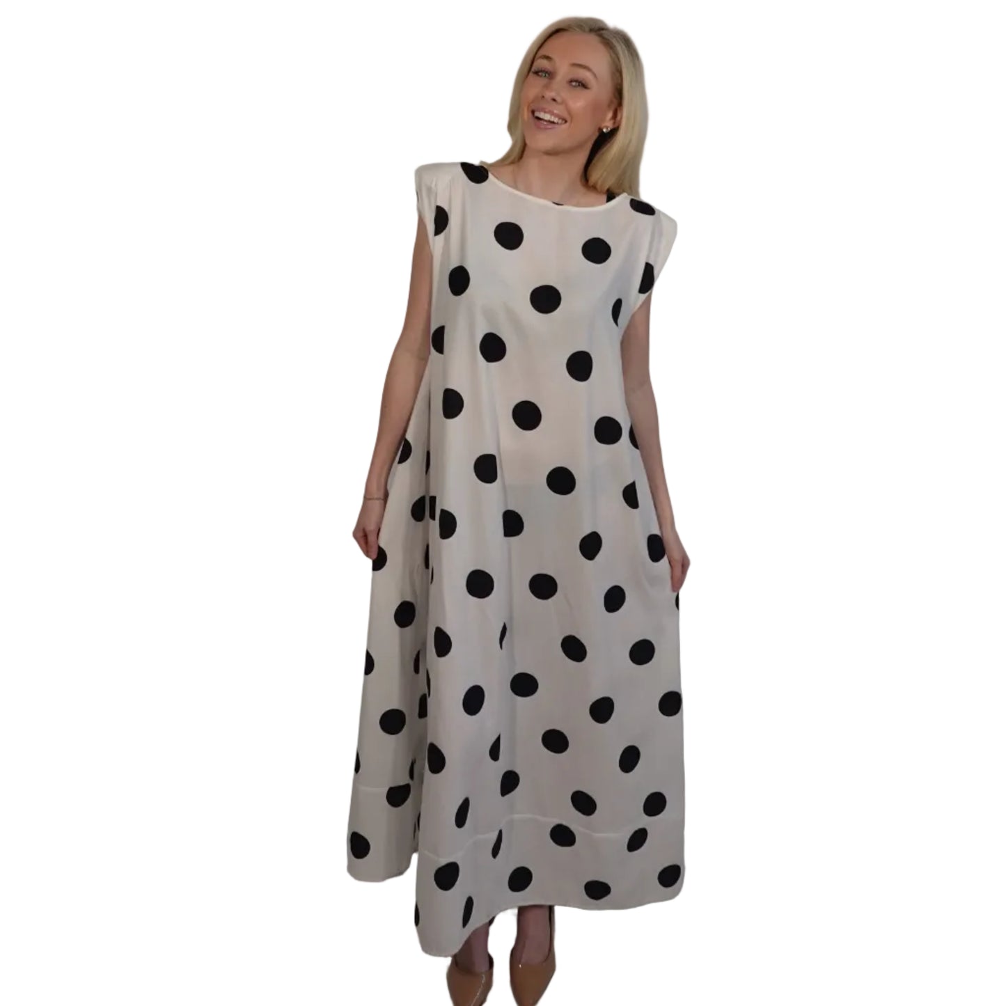 Stilene Polka Dot Maxi Dress-M