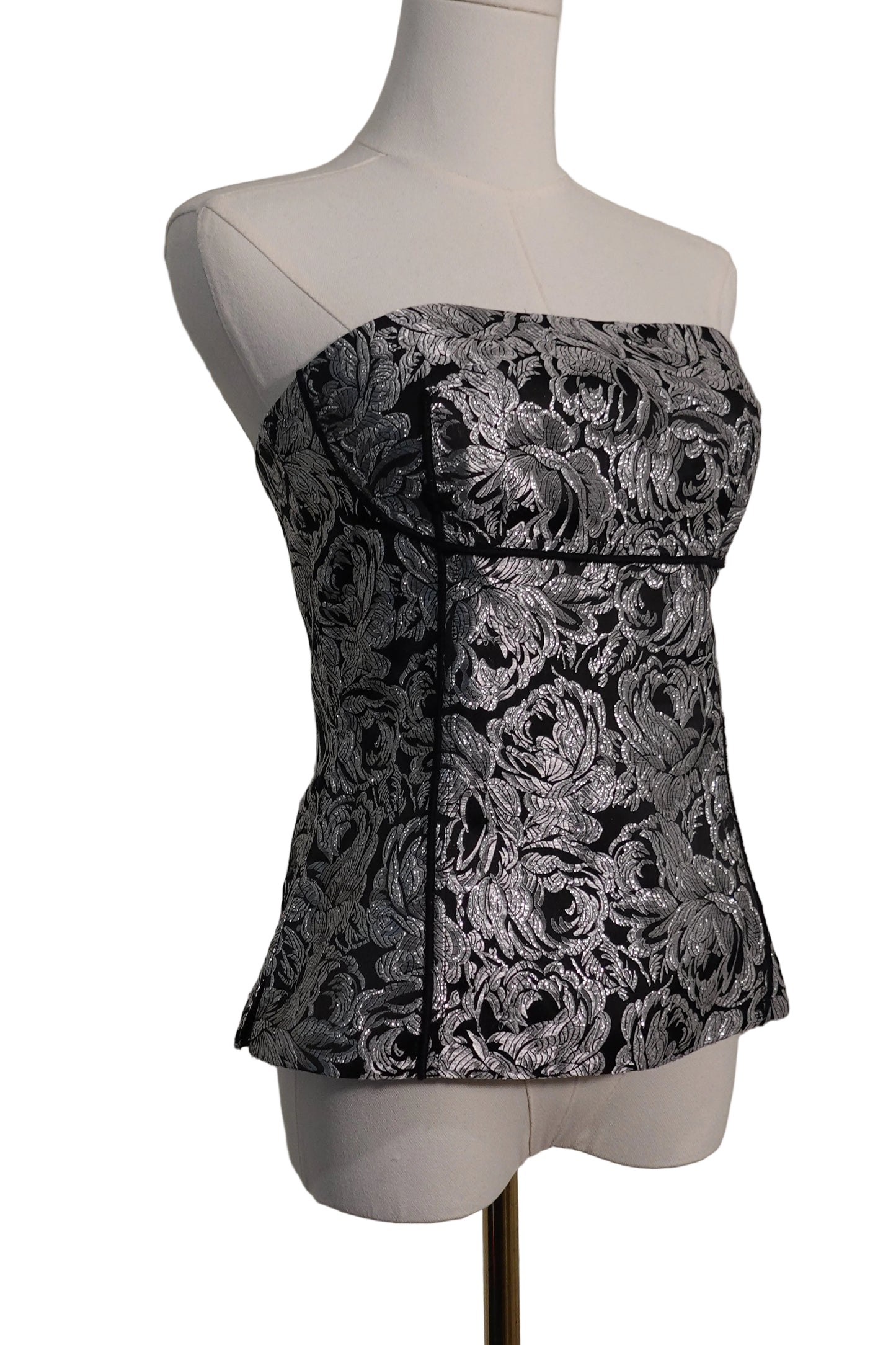 White House Black Market Velvet Rose Corset Top