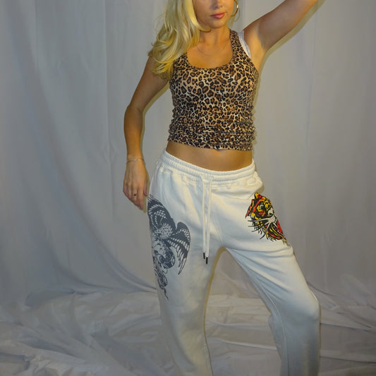 Ed Hardy Sweatpants White