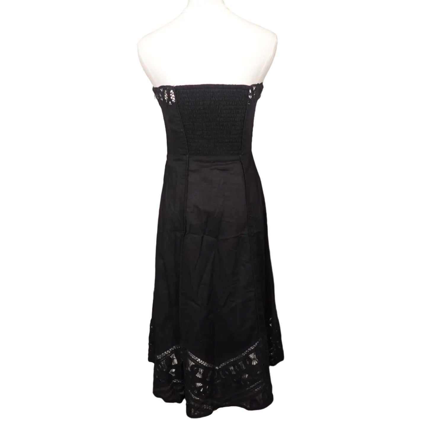 White House Black Market Vintage Black Strapless Dress with Laced Bottom (Size 6)