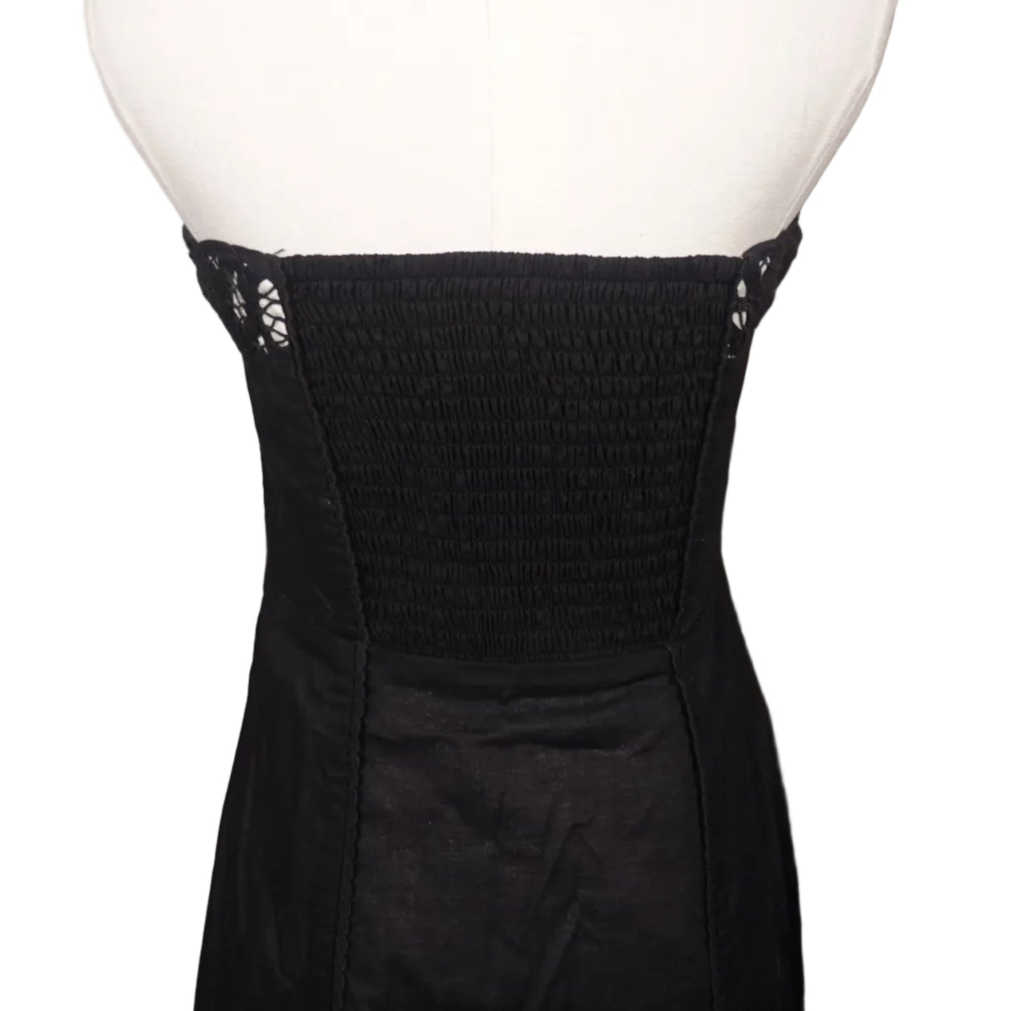 White House Black Market Vintage Black Strapless Dress with Laced Bottom (Size 6)