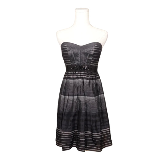 BCBGMAXAZRIA Vintage Black and White Strapless Mini A-Line Dress (Size 2)
