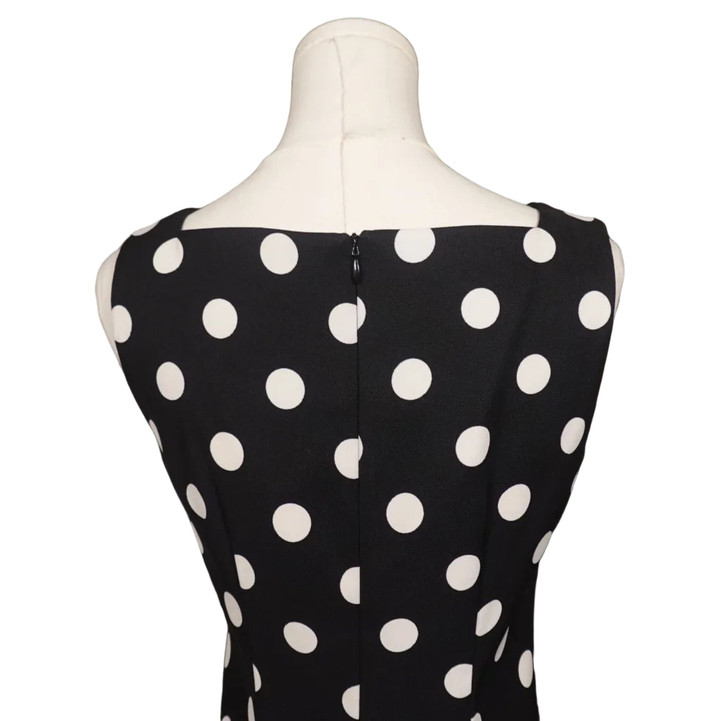 Alyx Limited Retro Black and White Polka Dot Sleeveless Dress-6
