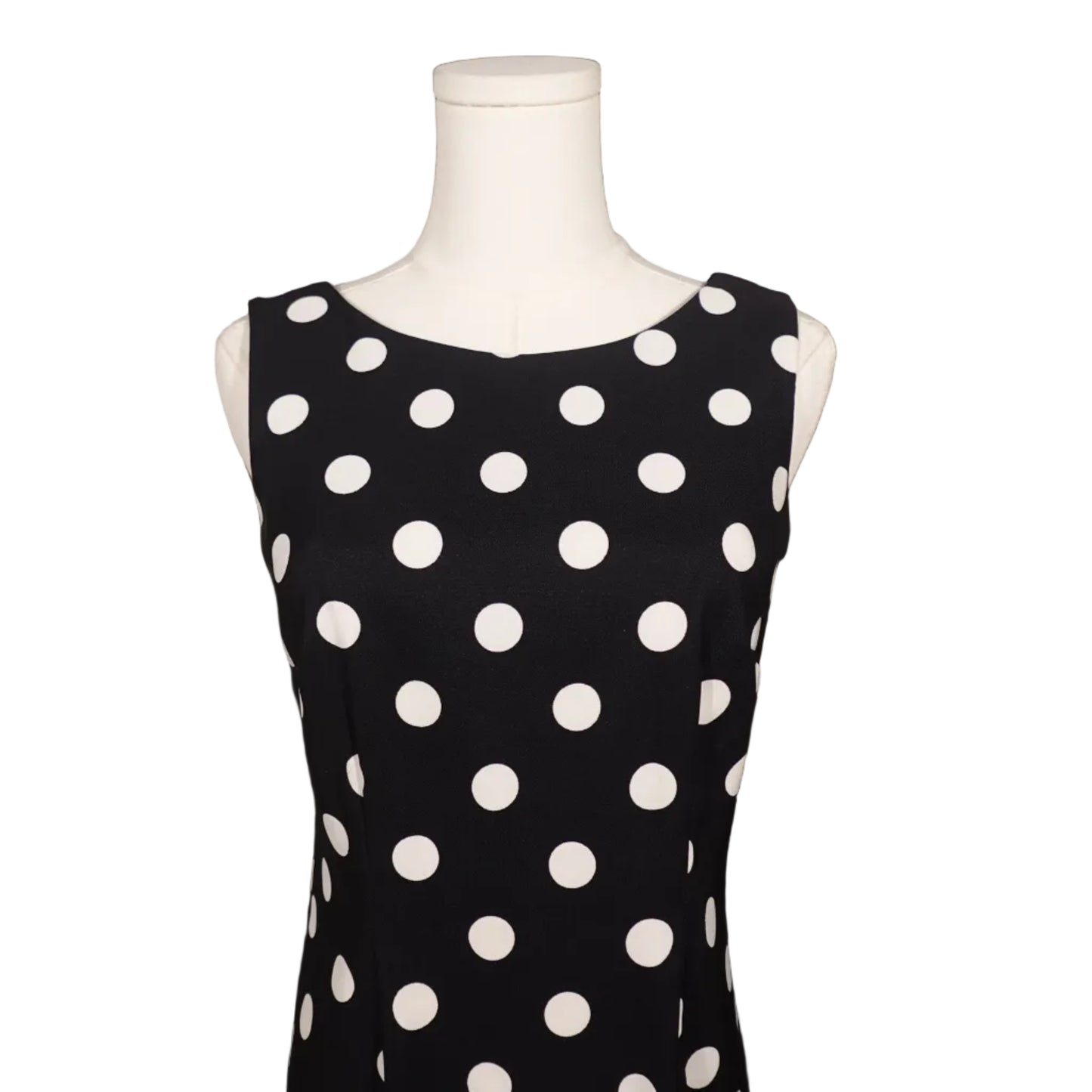 Alyx Limited Retro Black and White Polka Dot Sleeveless Dress-6