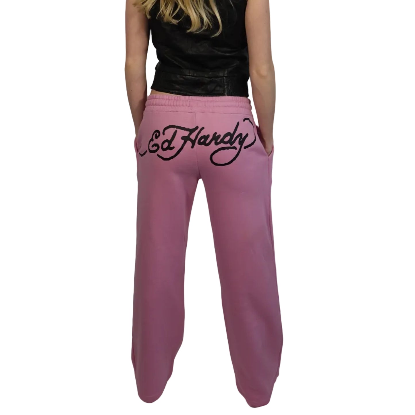 Ed Hardy Pink Logo Sweatpants