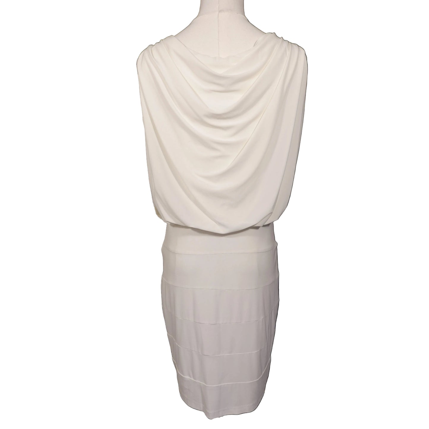 Cachet Cream Dress with Beaded Shoulder Details-Size 10