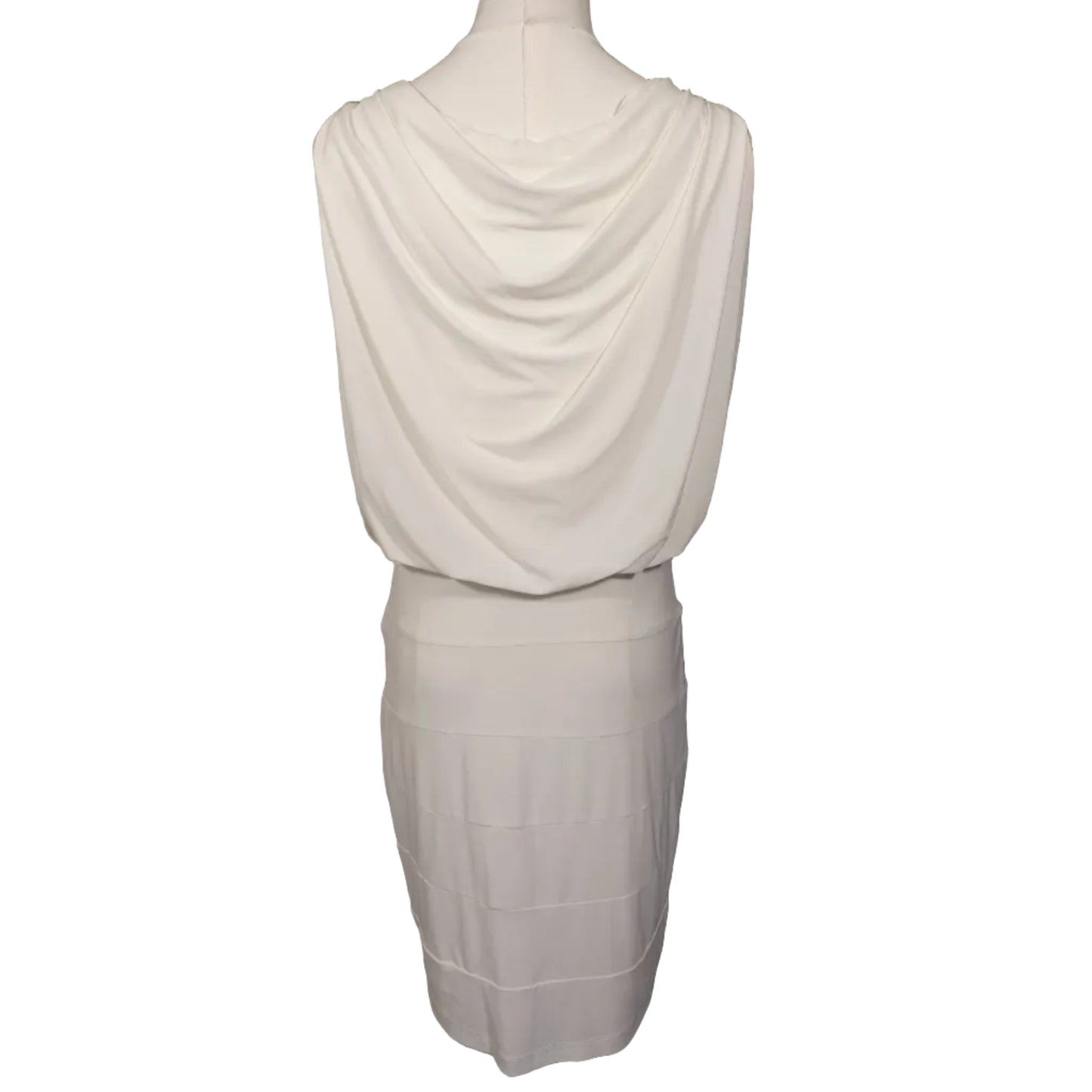 Cachet Cream Dress with Beaded Shoulder Details-Size 10