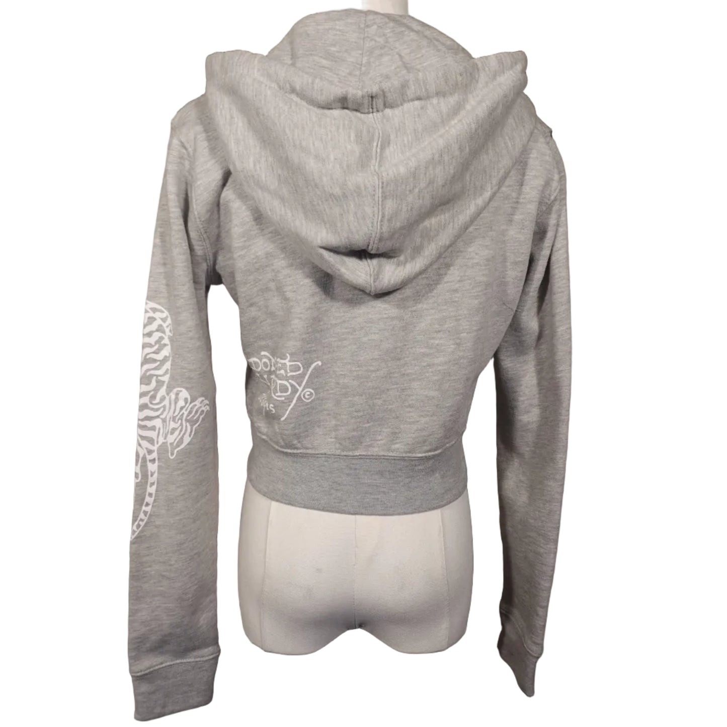 Ed Hardy "Tiger and Rose" Crop Gray Jacket